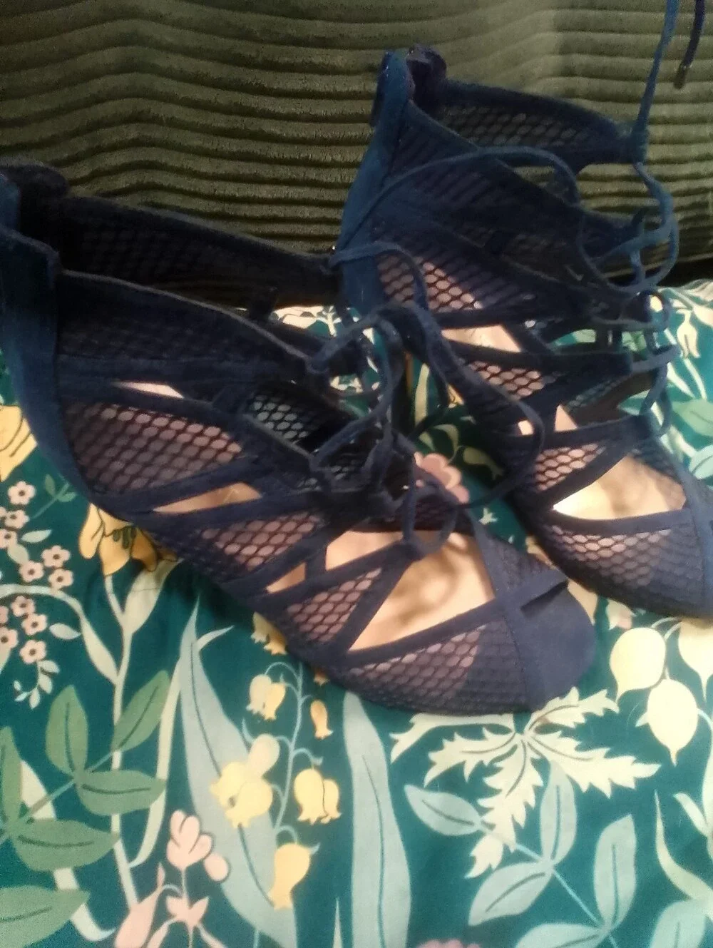 Nine West Navy Blue Strappy Heels